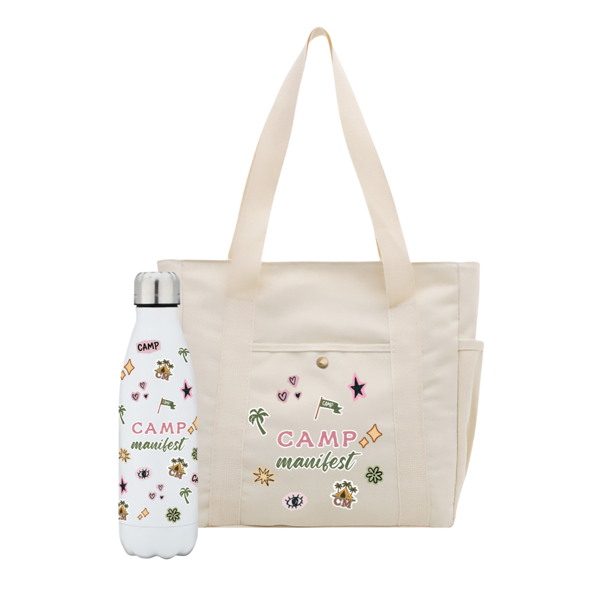 Limited Edition Sticker Tote & Water Bottle Bundle